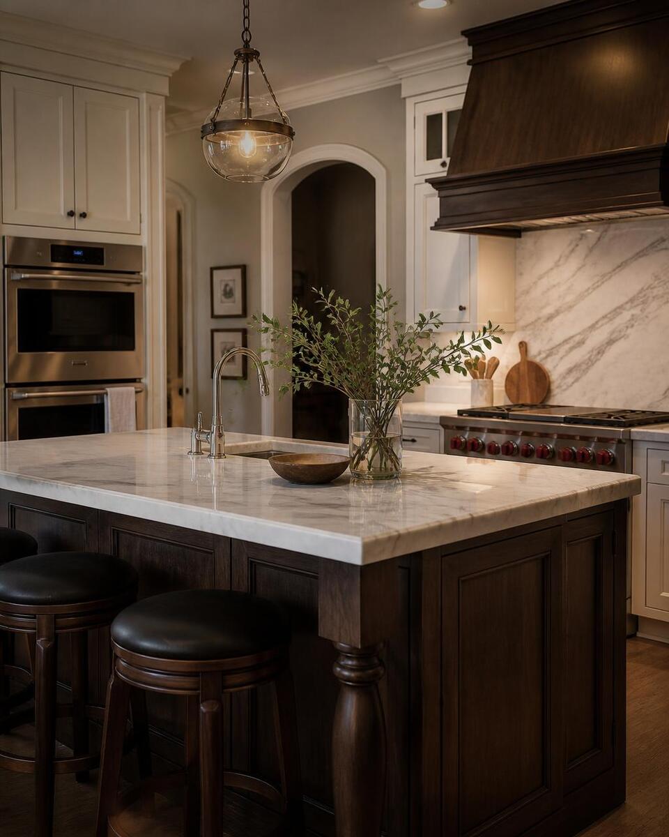 Renovated kitchen with island in Jackson, TN